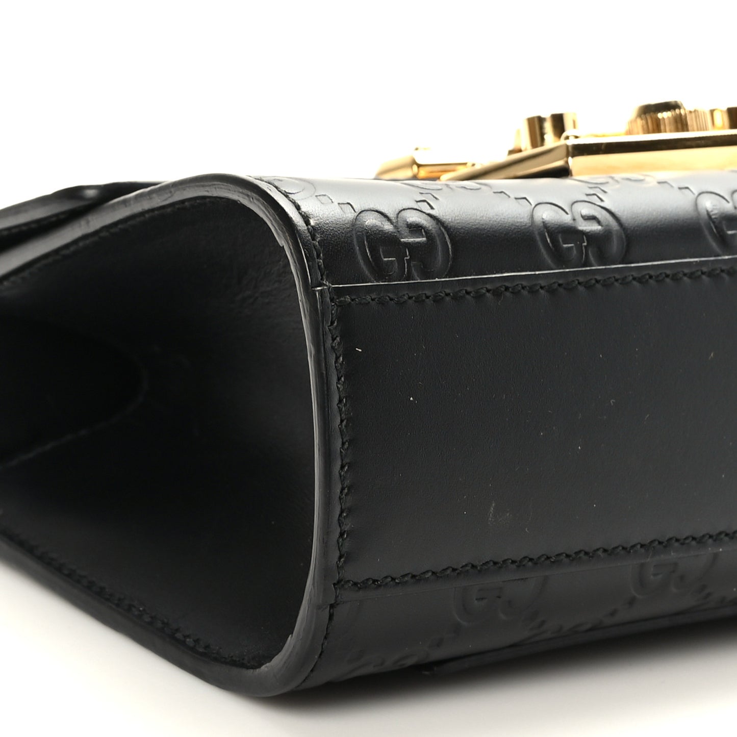 Guccissima Small Padlock Shoulder Bag Black