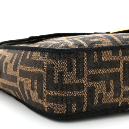 Fendi Fabric Jacquard FF 1974 Medium Baguette Tobacco Moro Black 8 of 10