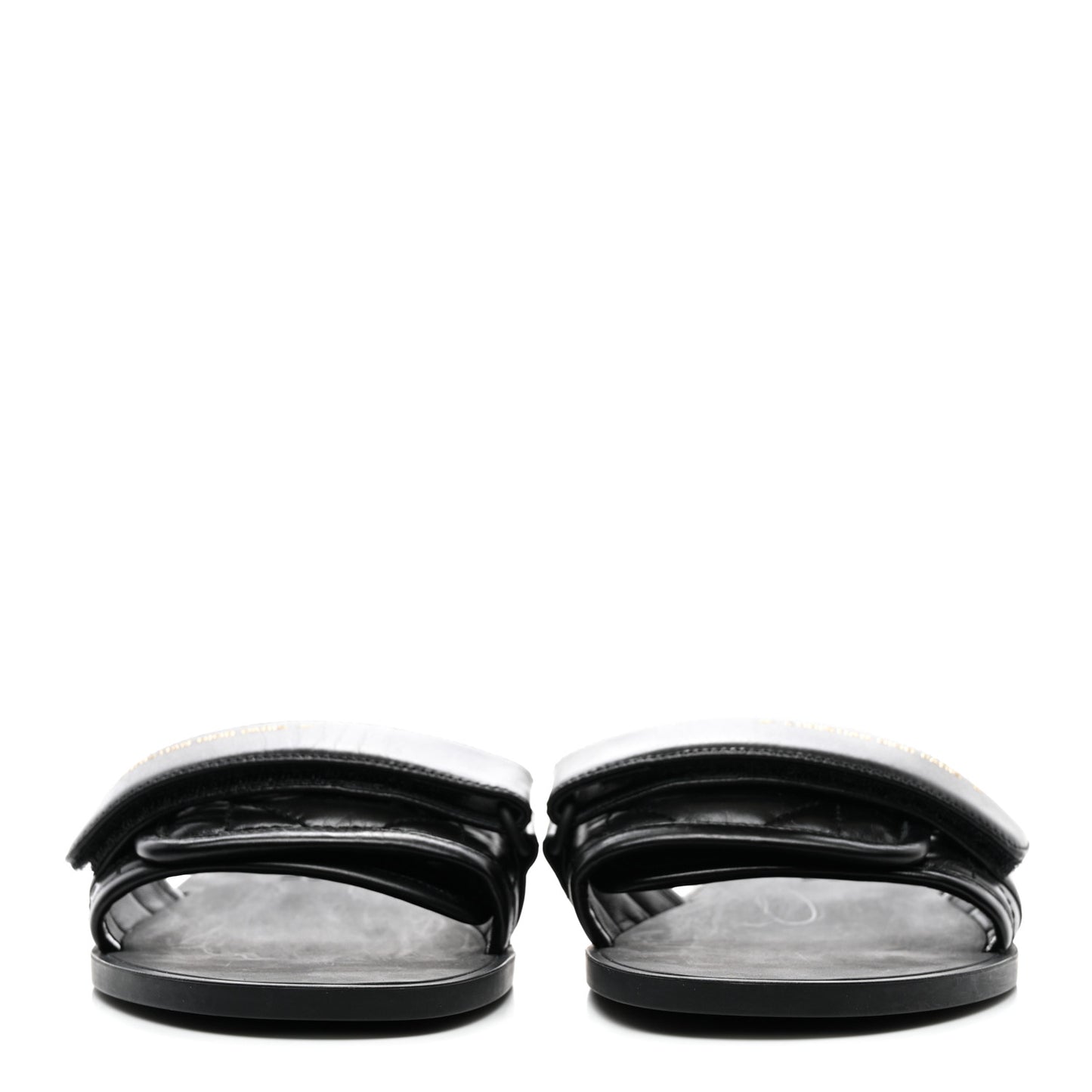 Calfskin Cannage Dio(r)evolution Slide Sandals 37 Black