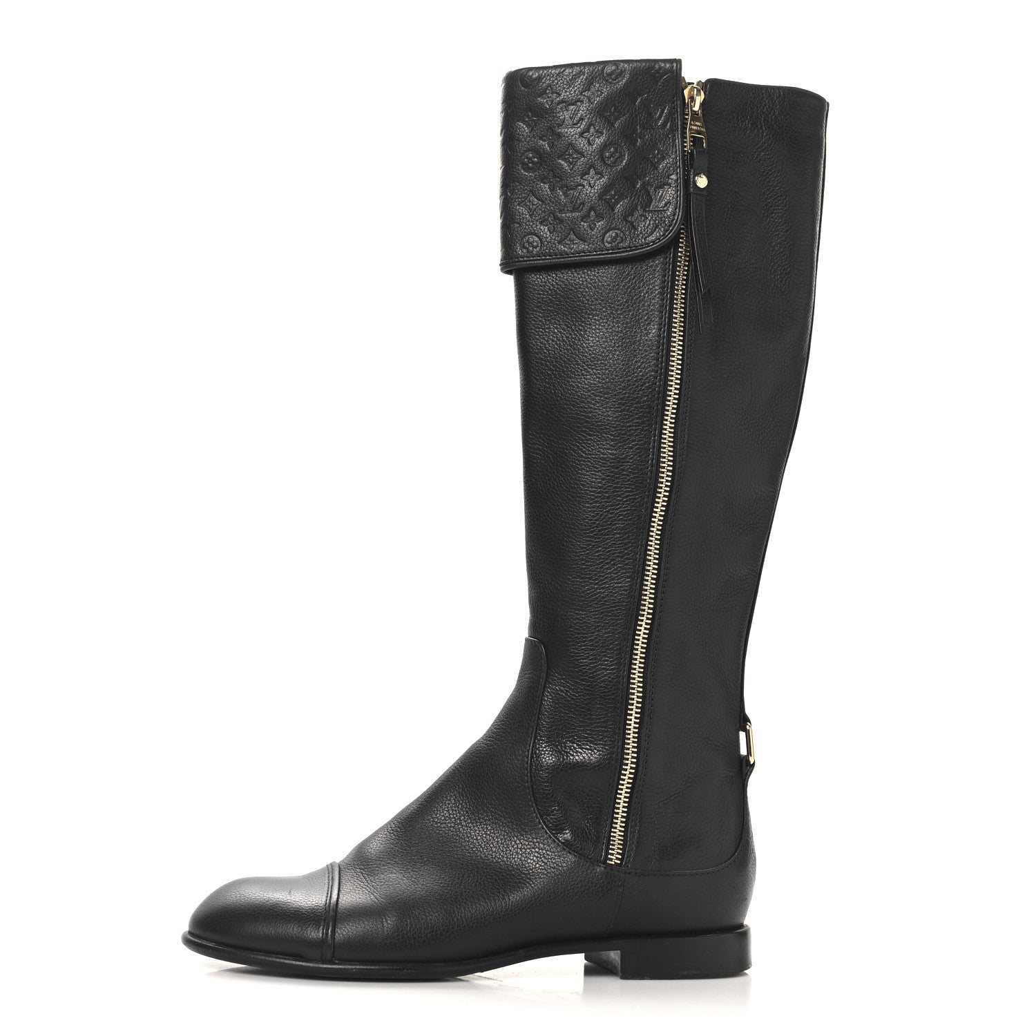Louis Vuitton Calfskin Monogram High Boots 38 Black 1 of 6