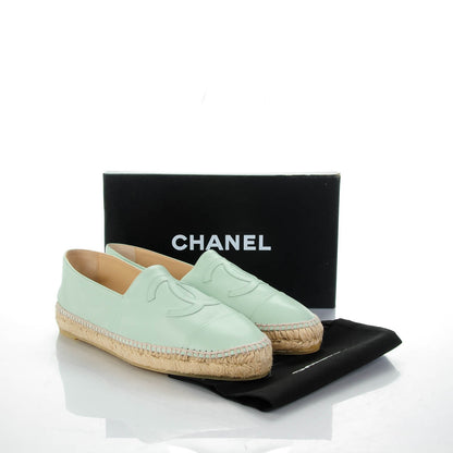Chanel Lambskin CC Espadrilles 42 Light Green 8 of 8