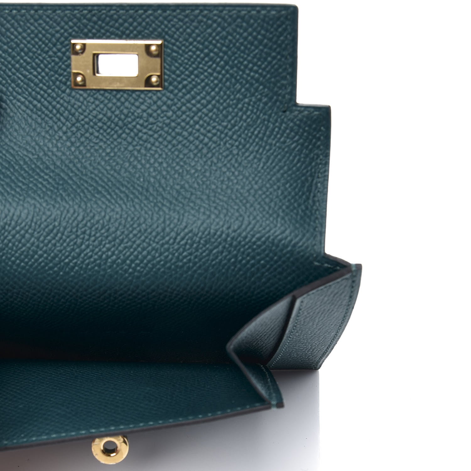 Hermes Epsom Kelly Pocket Compact Wallet Vert Bosphore 7 of 8