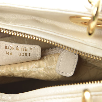 Christian Dior Lambskin Cannage Medium Lady Dior White 7 of 15