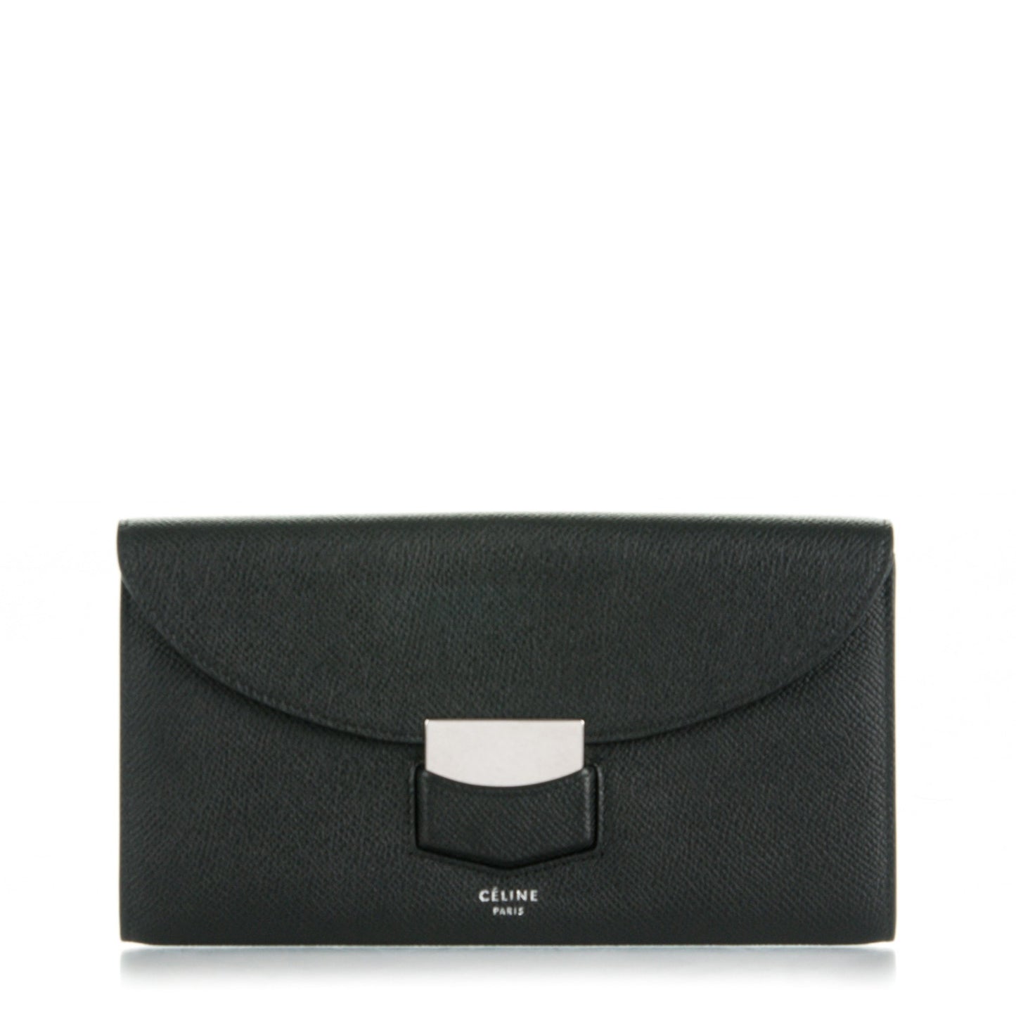 Grained Calfskin Large Trotteur Multifunction Flap Wallet Black