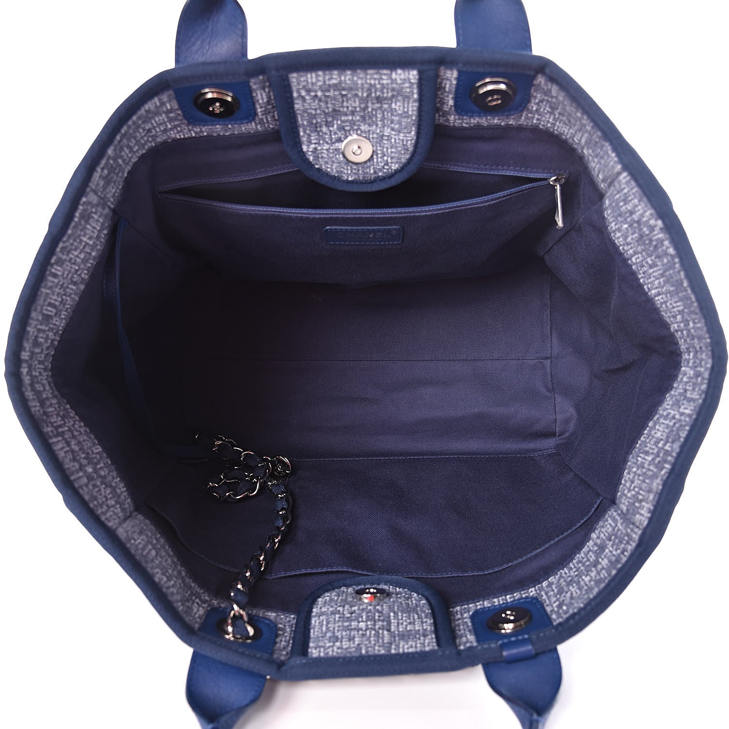 Chanel Canvas Large Deauville Tote Blue 6 of 12