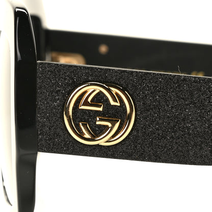 Gucci Square Frame Glitter GG0102S Sunglasses Black 3 of 7