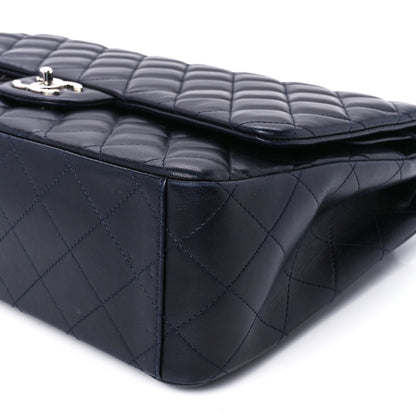 Chanel Lambskin Quilted Maxi Double Flap Dark Blue 12 of 13
