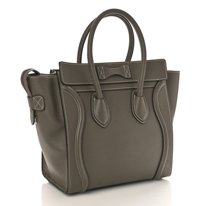 Celine Drummed Calfskin Micro Luggage Souris 2 of 8