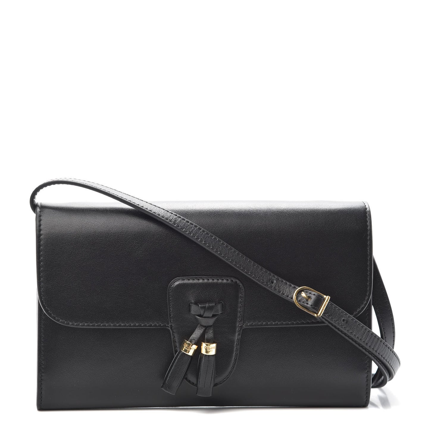 Smooth Calfskin Tassel Belt Bag Black