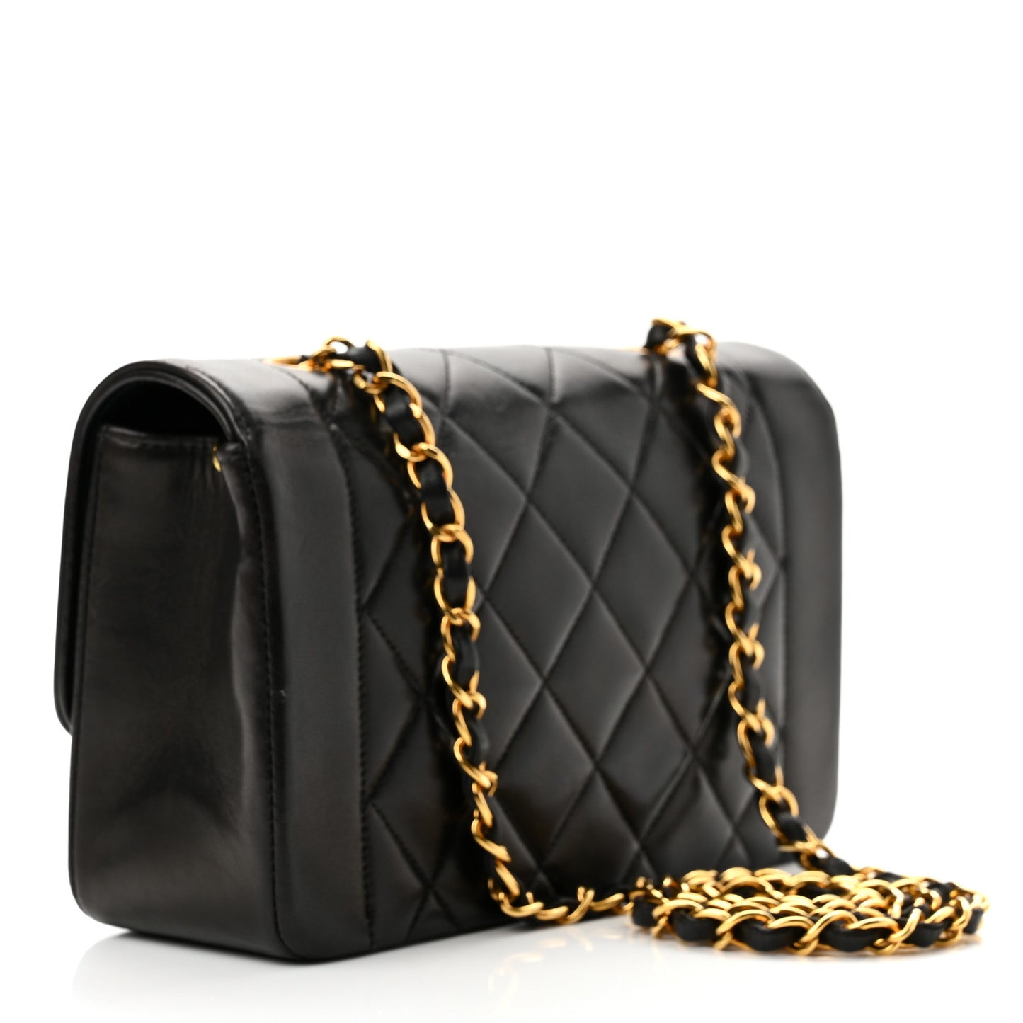 Lambskin Quilted Small Single Flap Black