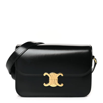 Celine Shiny Calfskin Medium Triomphe Black 1 of 9