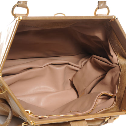 Prada Vitello Shine Large Tote Sughero Talco 5 of 9