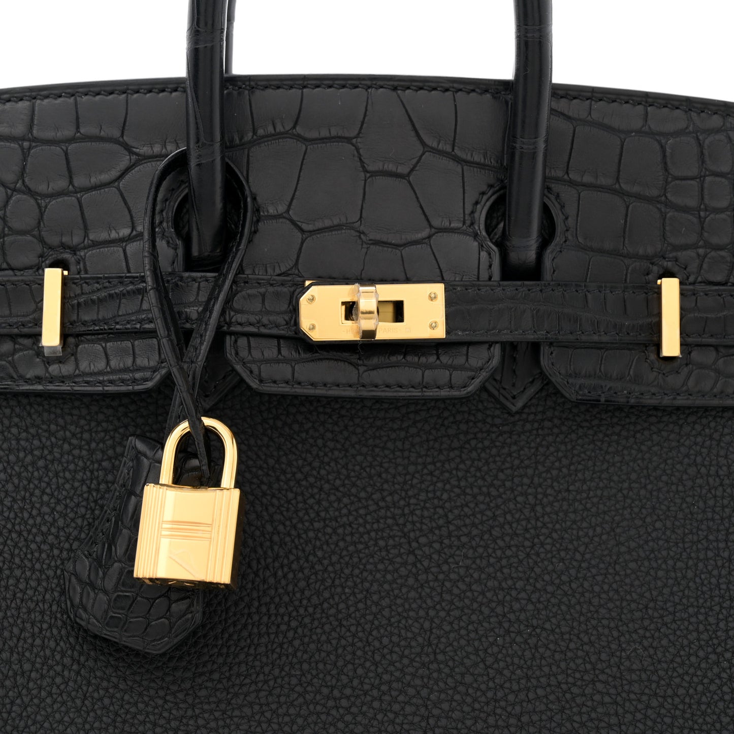 Togo Matte Alligator Birkin Touch 25 Black