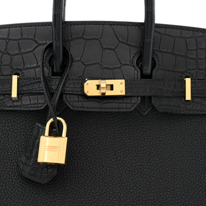 Hermes Togo Matte Alligator Birkin Touch 25 Black 8 of 11
