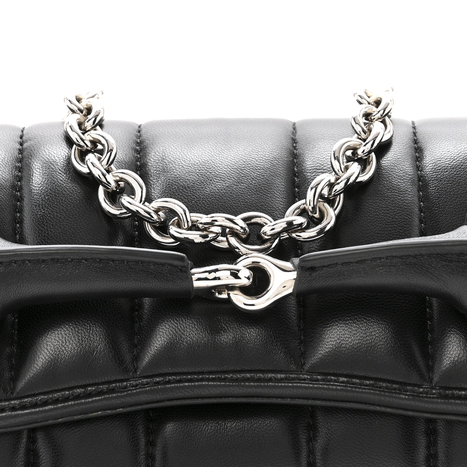Gucci Nappa Vertical Matelasse Small Maxi Horsebit Chain Shoulder Bag Black 8 of 13