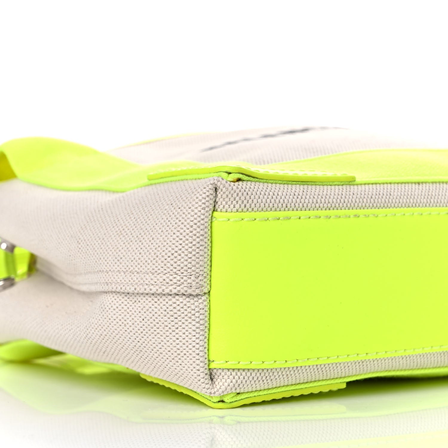 Balenciaga Cotton Canvas Satin Calfskin Navy Cabas XS Natural Fluo Yellow 10 of 17