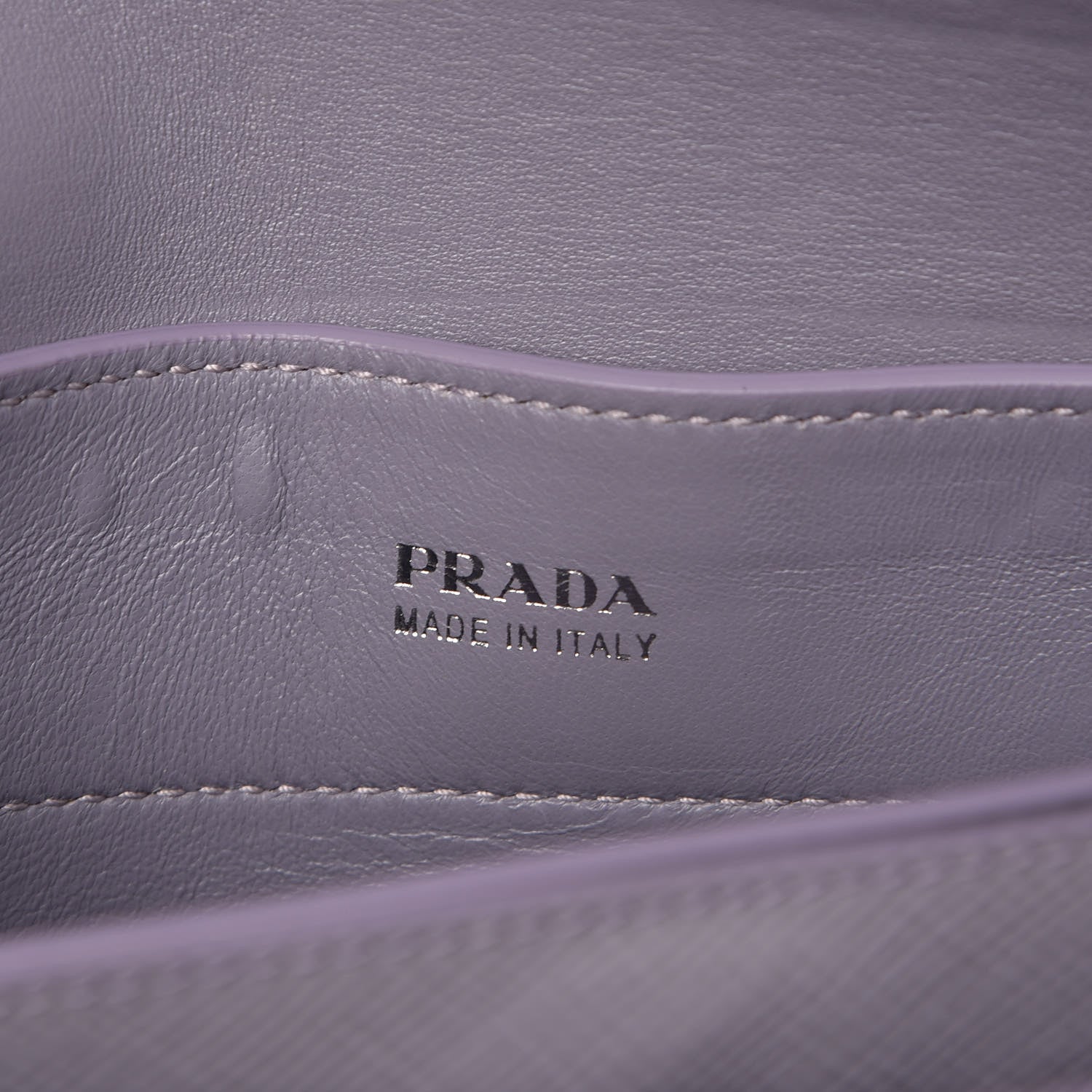 Prada Saffiano Cuir Twist Lock Chain Flap Crossbody Bag Glicine 6 of 10