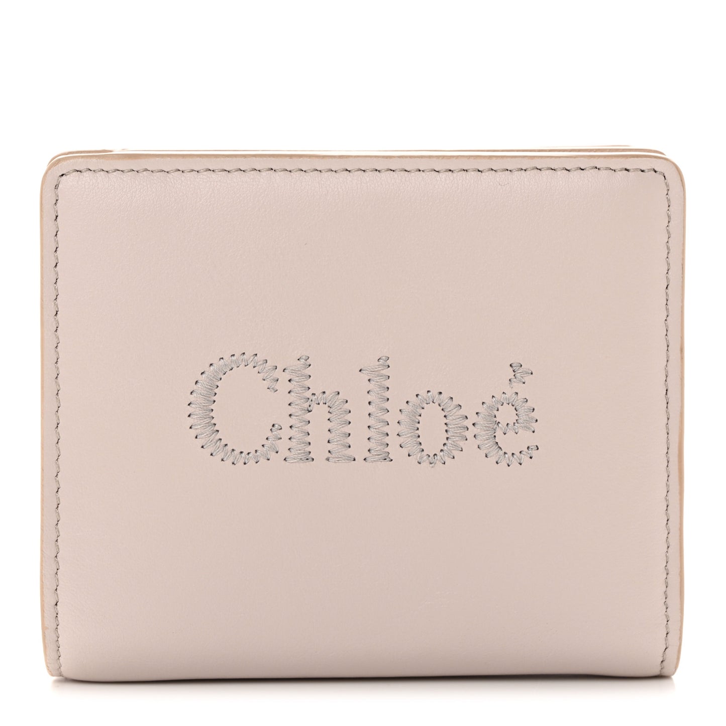 Shiny Calfskin Sense Compact Wallet Wild Grey