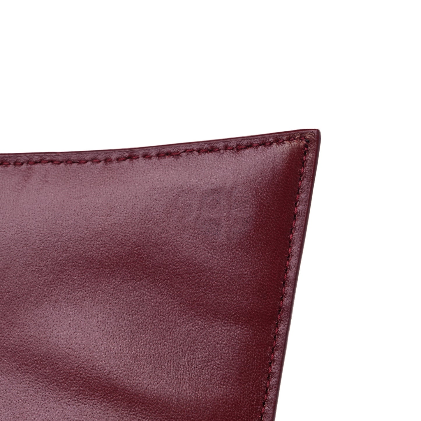 Shiny Calfskin Crocodile Embossed Small Hourglass Top Handle Bag Dark Red