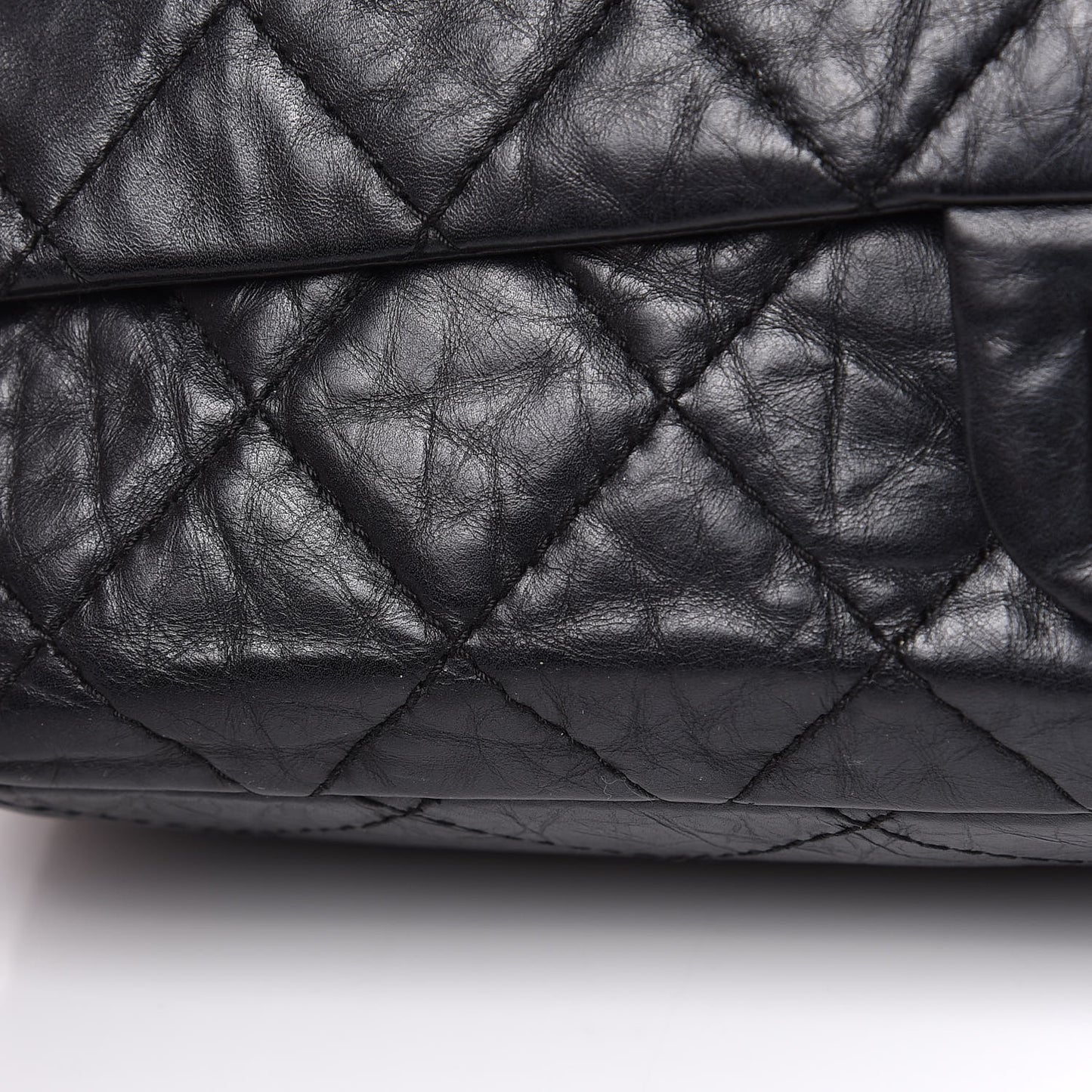 Aged Calfskin Quilted 2.55 Reissue 227 Flap Black