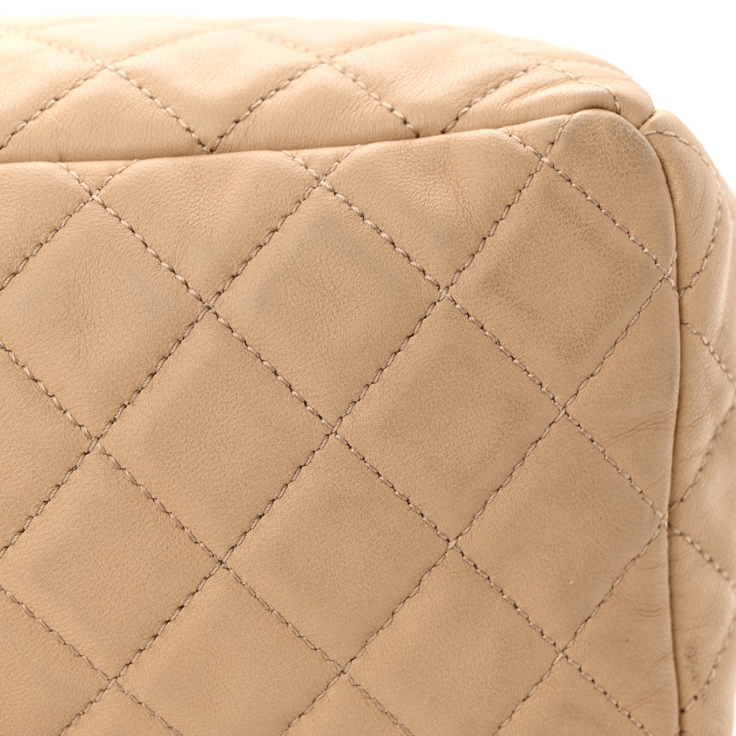 Chanel Lambskin Quilted Small CC Chain Bucket Drawstring Bag Light Beige 11 of 11