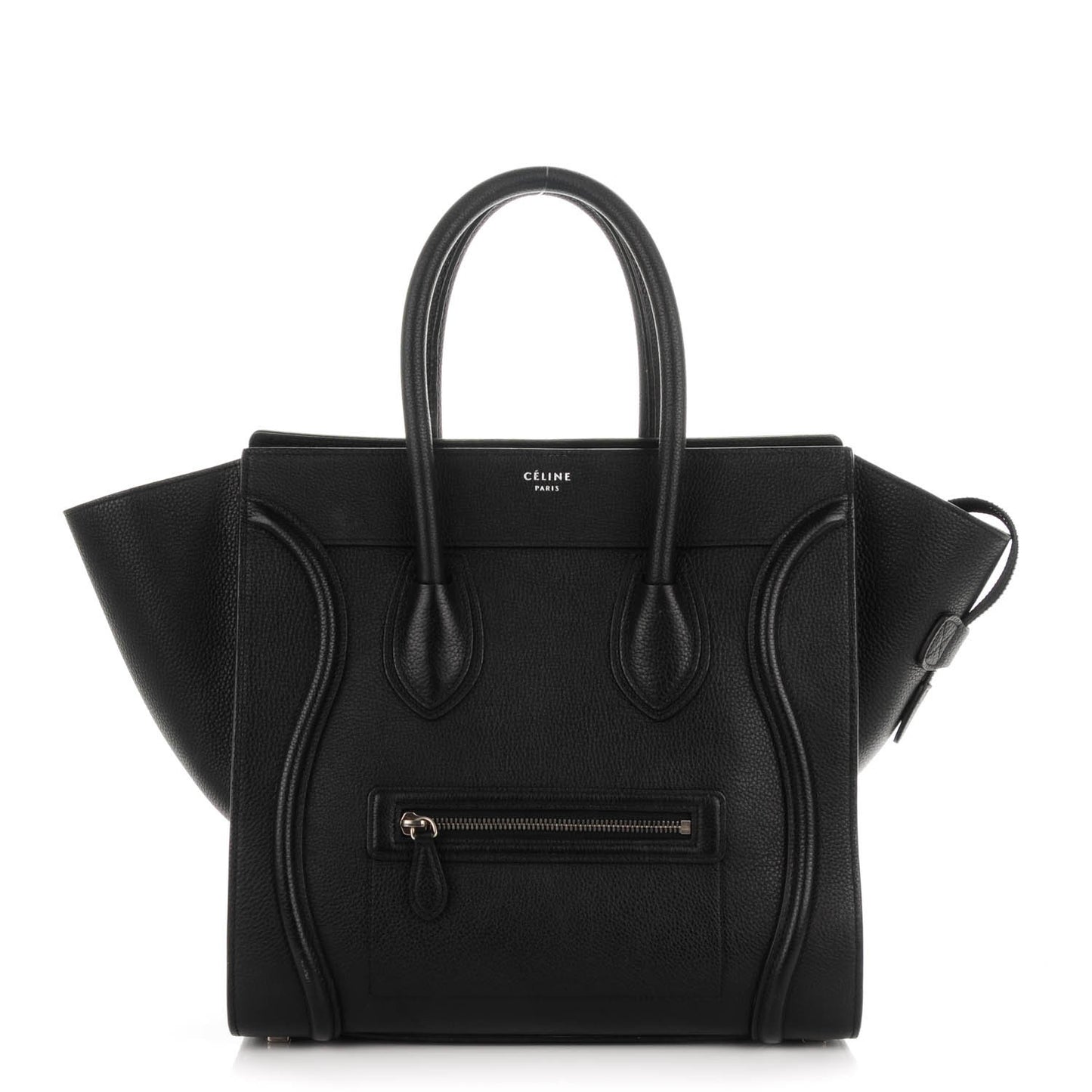 Drummed Calfskin Mini Luggage Black