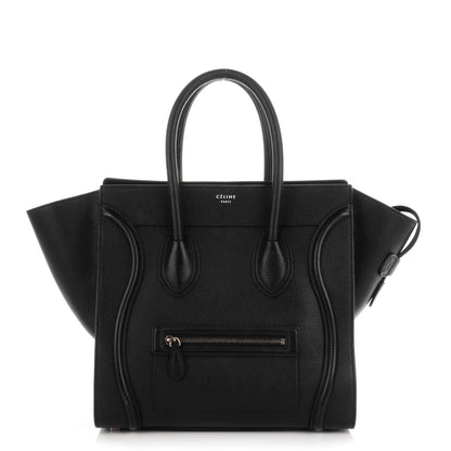 Celine Drummed Calfskin Mini Luggage Black 1 of 11
