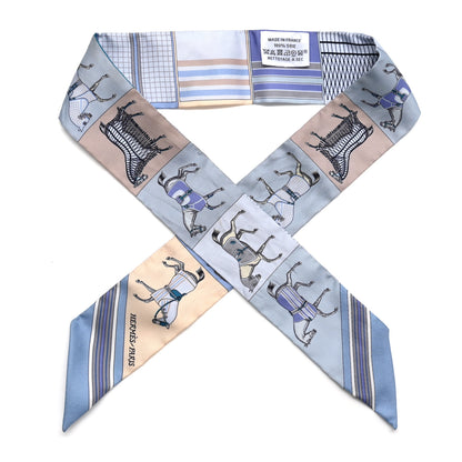 Hermes Silk Couvertures Nouvelles Twilly Menthe Ciel Marine Sable 1 of 5