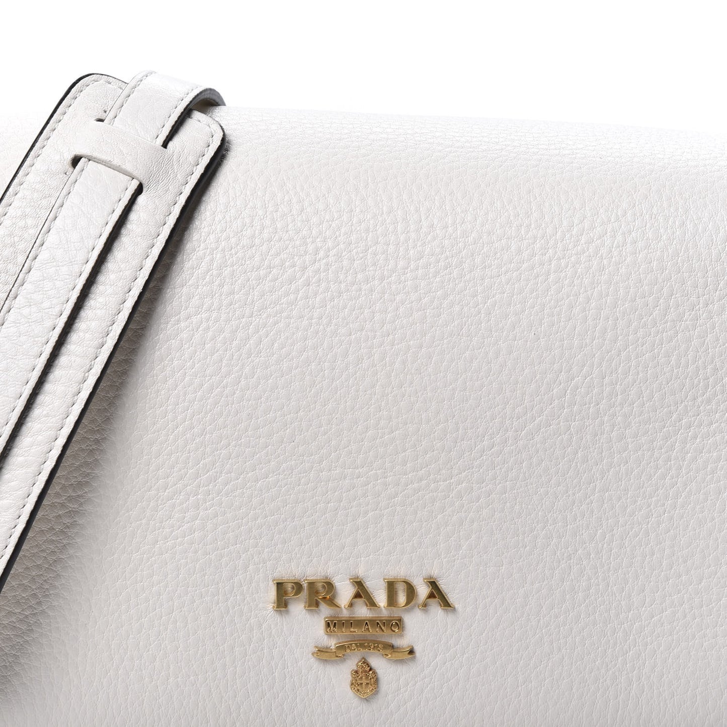 Vitello Phenix Flap Crossbody White
