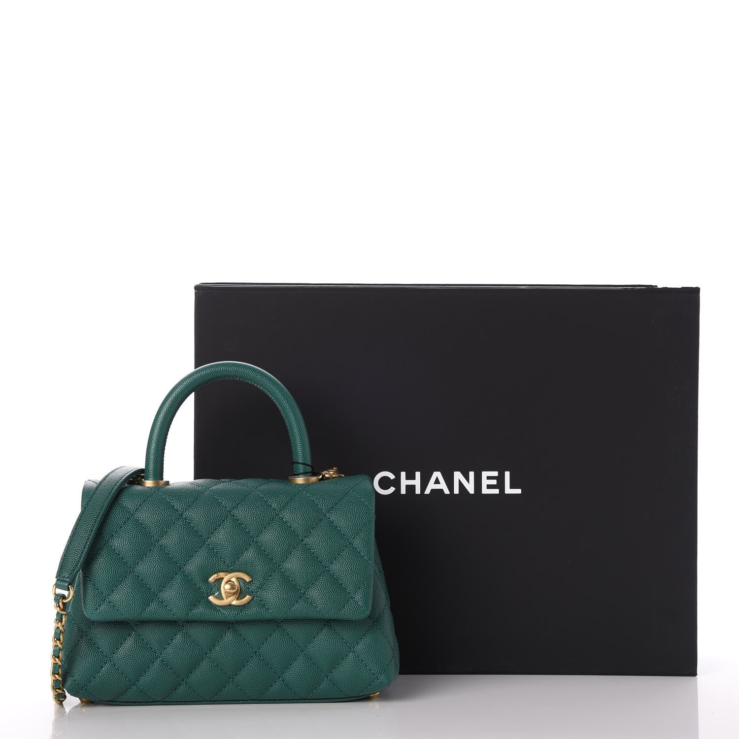 Chanel Caviar Quilted Mini Coco Handle Flap Green 11 of 11