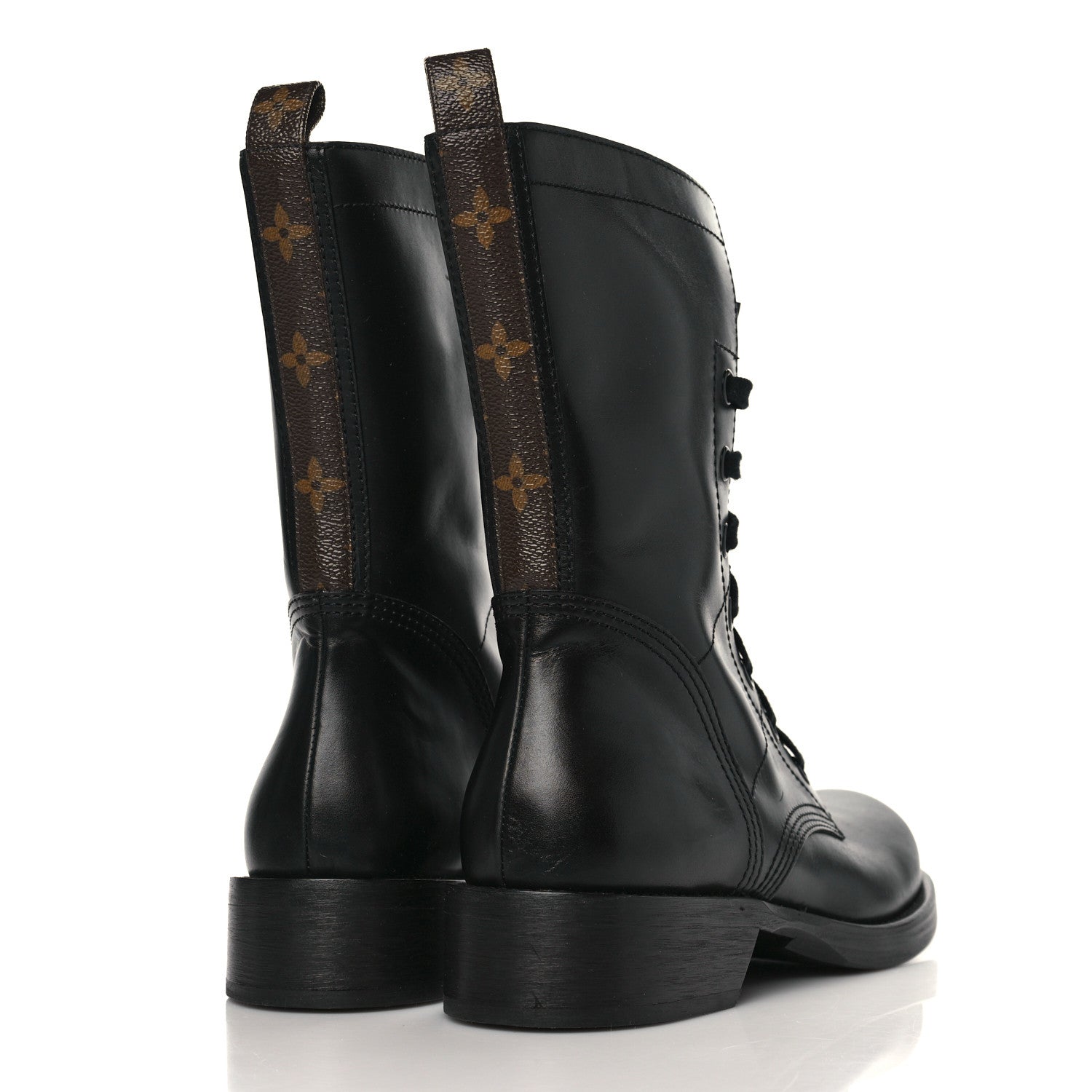 Louis Vuitton Calfskin Monogram Metropolis Flat Ranger Boots 40 Black 4 of 8