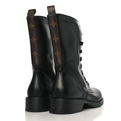 Louis Vuitton Calfskin Monogram Metropolis Flat Ranger Boots 40 Black 4 of 8
