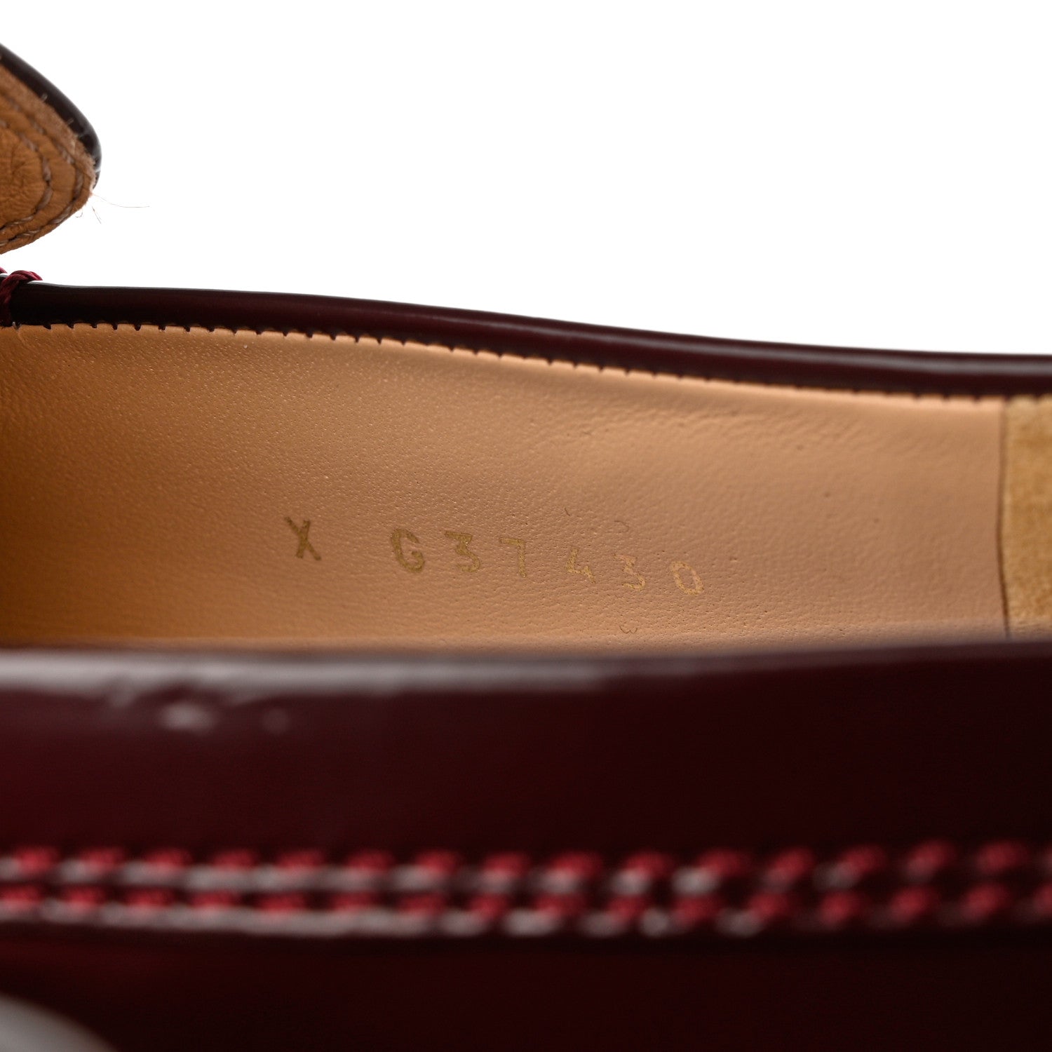 Chanel Shiny Calfskin Logo Loafers 37 Burgundy 6 of 10