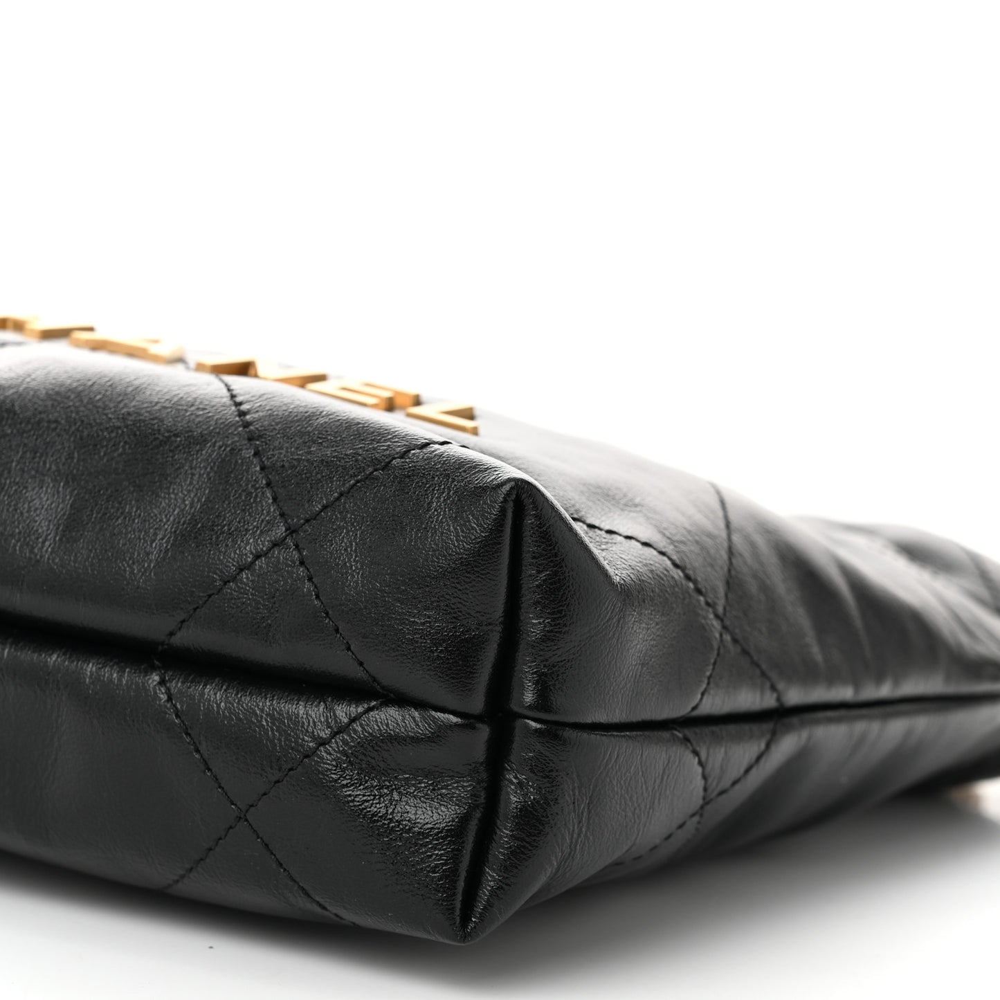 Shiny Calfskin Quilted Mini Chanel 22 Black