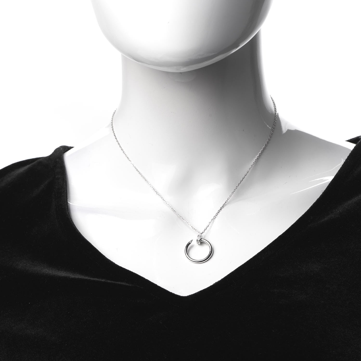 Cartier 18K White Gold Diamond Juste Un Clou Necklace 2 of 6