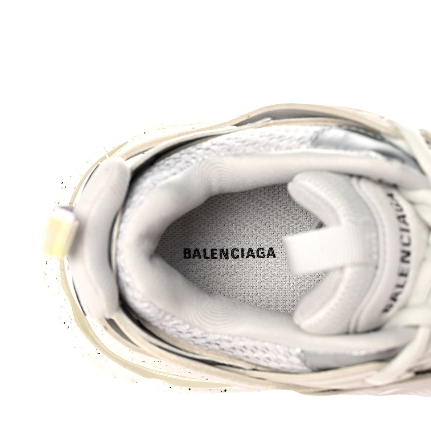 Rubber Mesh Fabric Monocolor Recycled Sole Womens Track Sneakers 36 White
