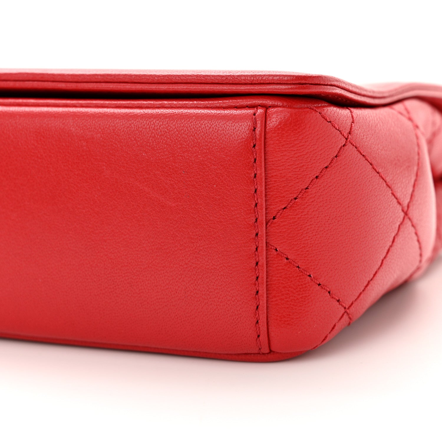 Chanel Sheepskin Quilted Medium Vintage Mademoiselle Flap Red 10 of 12