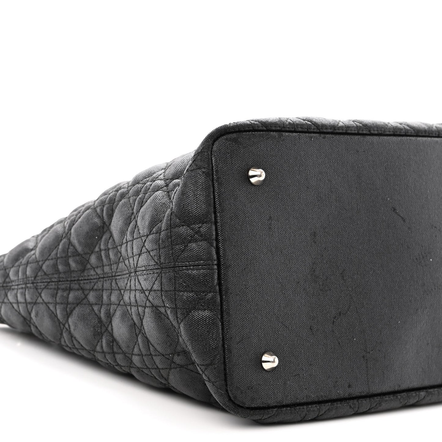 Coated Canvas Cannage Medium Panarea Tote Black