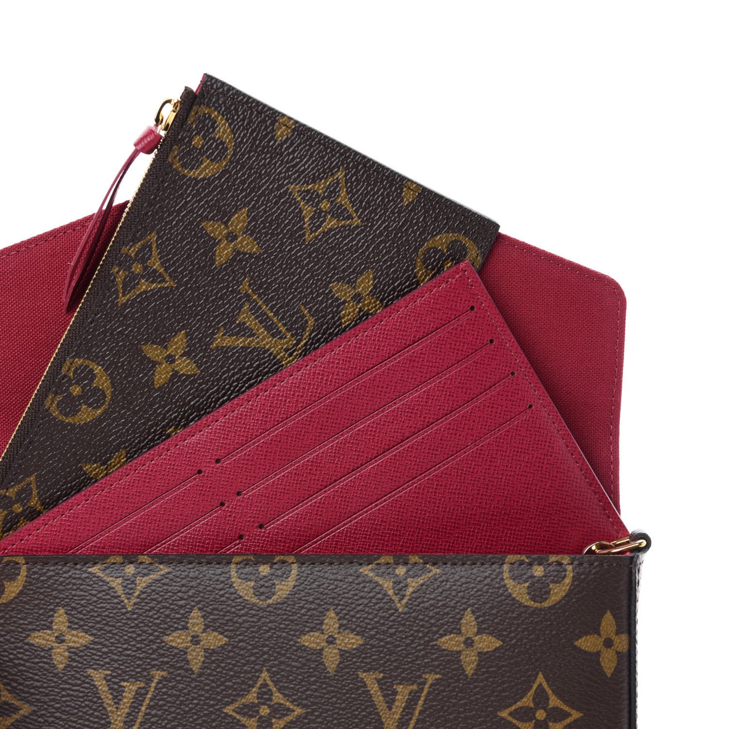Monogram Pochette Felicie Chain Wallet Fuchsia
