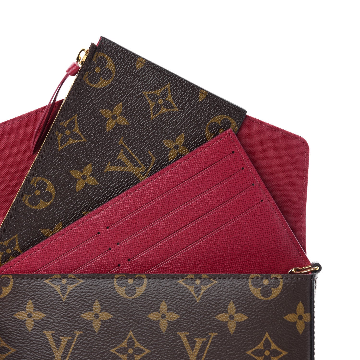Louis Vuitton Monogram Pochette Felicie Chain Wallet Fuchsia 8 of 12