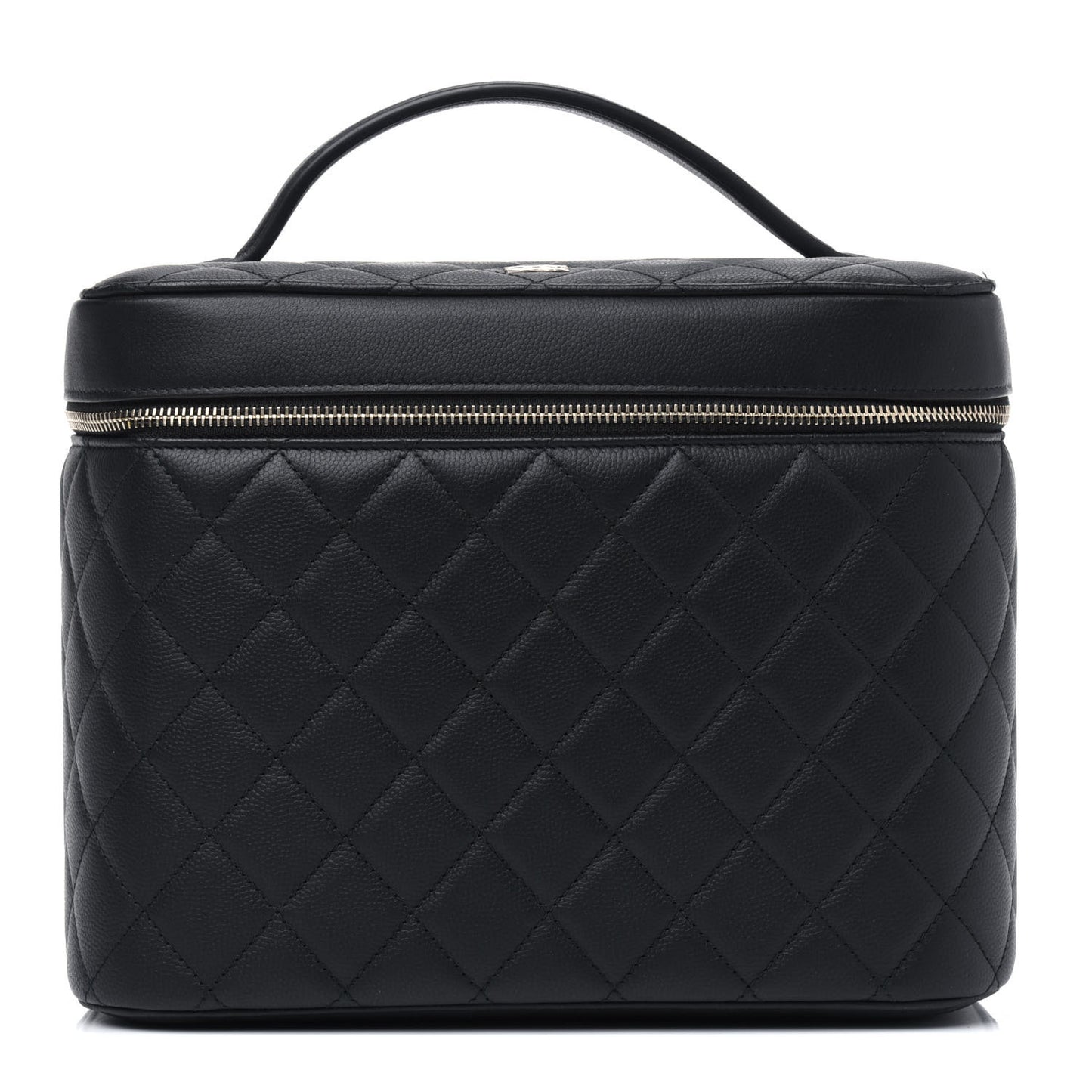 Caviar Quilted Large Vanity Pouch Black