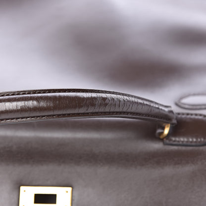 Hermes Box Kelly Retourne 32 Chocolate 34 of 64