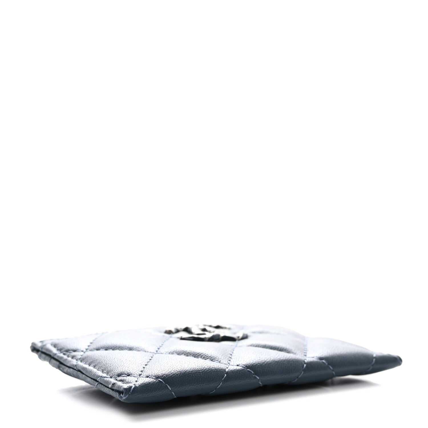 Chanel Lambskin Enamel Quilted Card Holder Blue 4 of 10