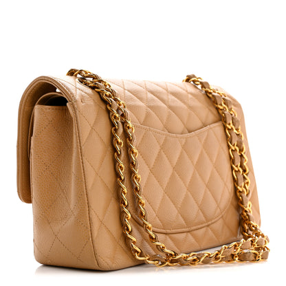 Chanel Caviar Quilted Medium Double Flap Beige 3 of 13