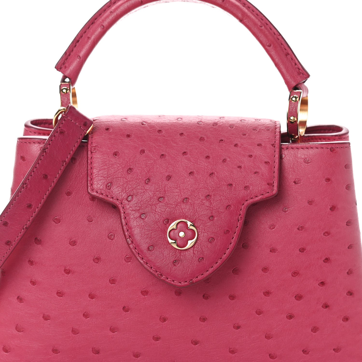 Louis Vuitton Ostrich Capucines BB Berry 7 of 9