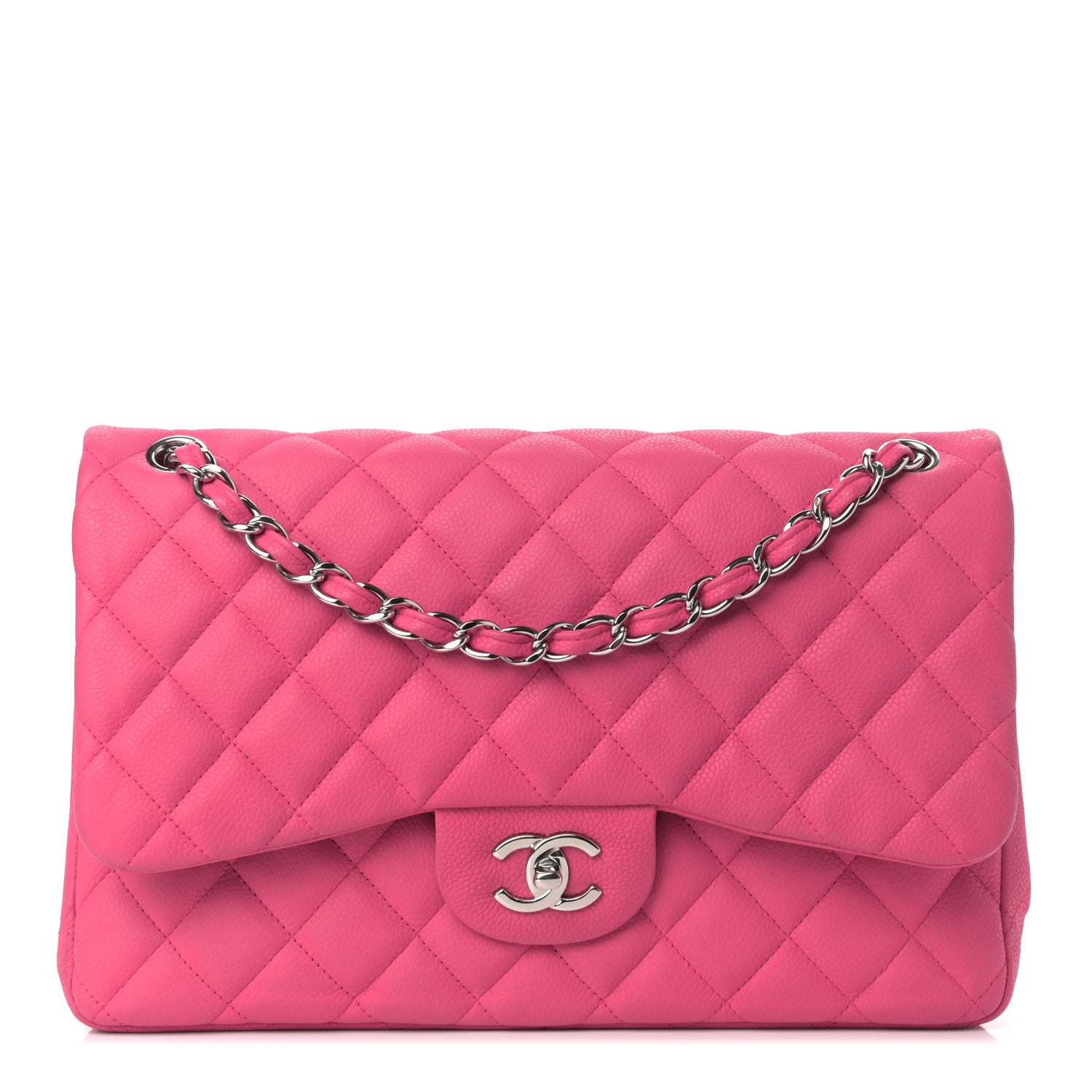 Chanel Iridescent Caviar Quilted Jumbo Double Flap Pink 1 of 16