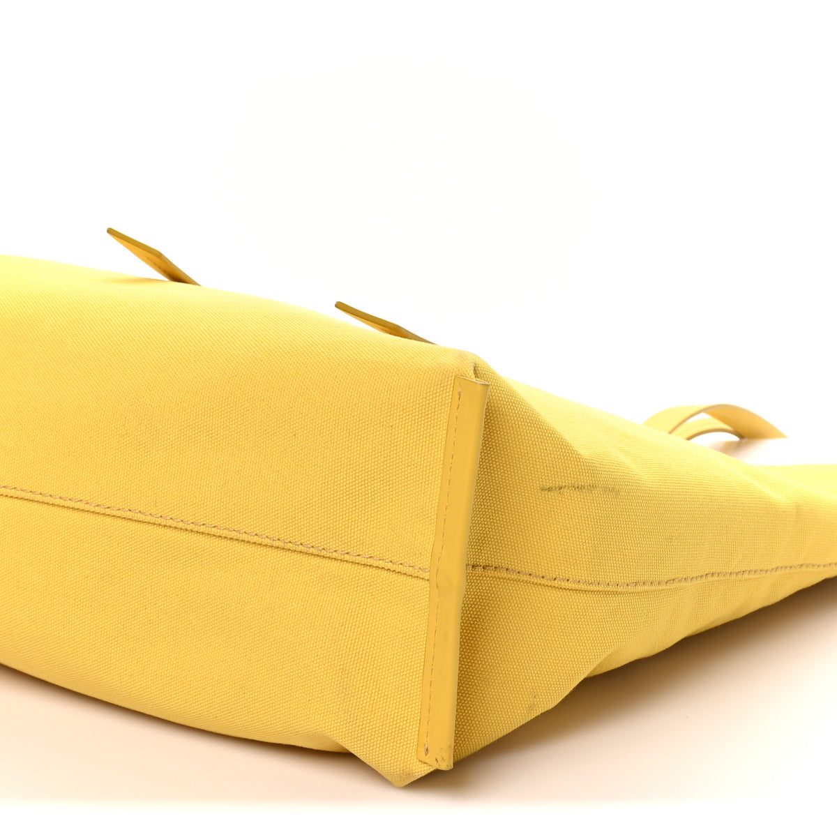 Miu Miu Canvas Calfskin Shopping Tote Yellow 8 of 8