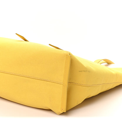 Miu Miu Canvas Calfskin Shopping Tote Yellow 8 of 8