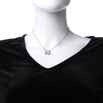 Hermes Lacquered Rose Gold Pop H Pendant Necklace Marron Glace 2 of 6