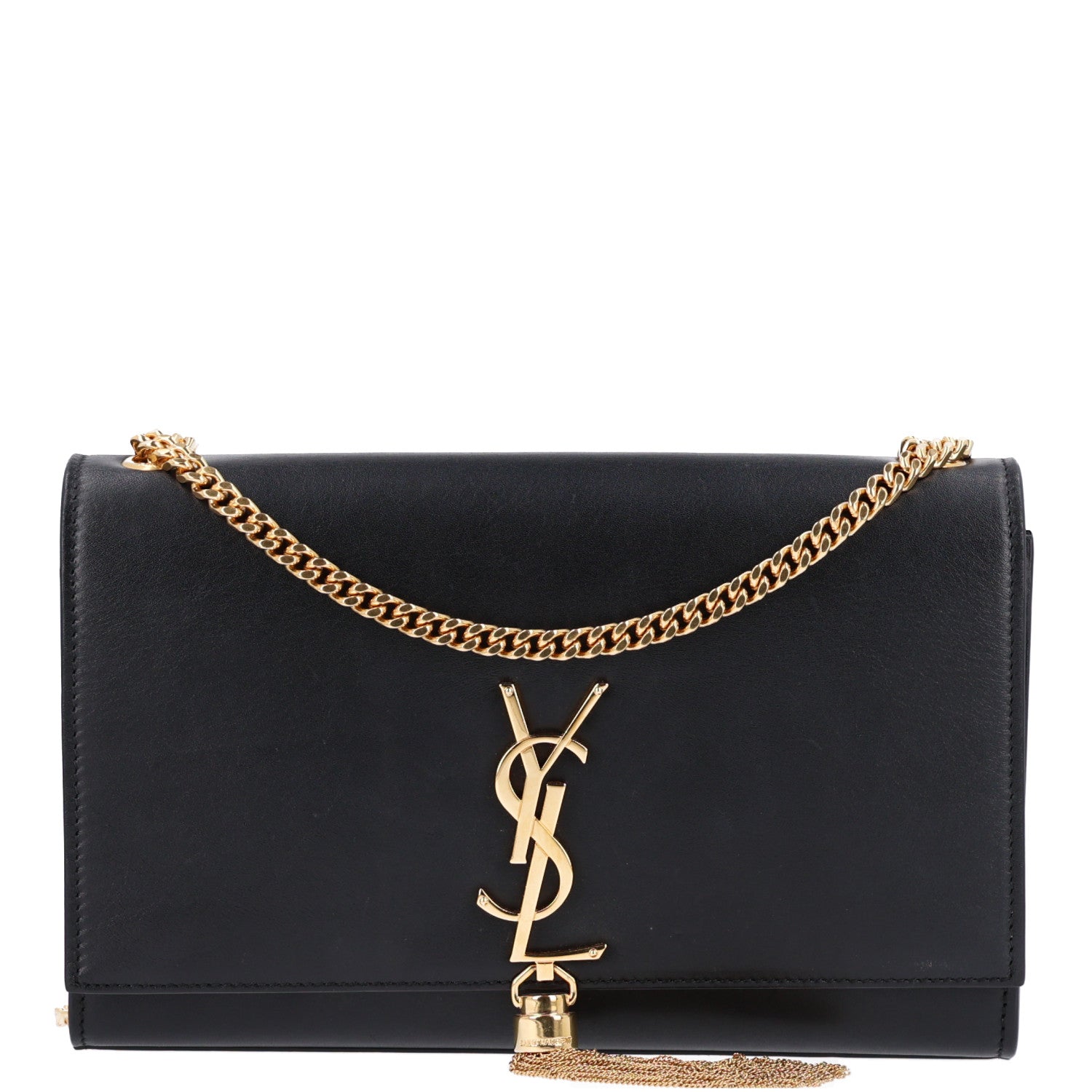 Saint Laurent Smooth Calfskin Medium Classic Monogram Kate Tassel Satchel Black 1 of 11